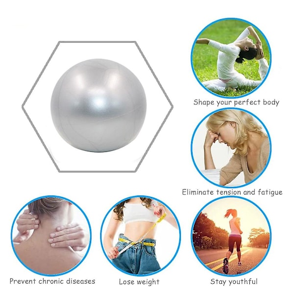 Mini jooga pilates -pallo vakautta parantavaan harjoitteluun kuntosalille, räjähdyssuojattu ja liukumaton pallo Grey