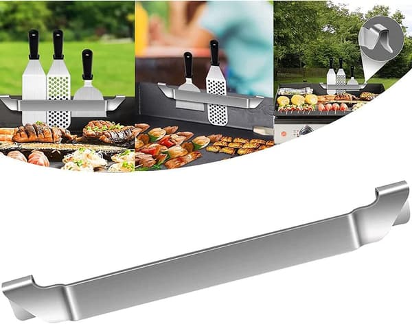 1 stk. Grillskraberholder i rustfrit stål, værktøjsfri udendørs