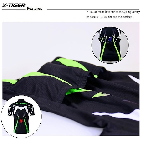 X-tiger Pro -pyöräilypaita setti Kesä pyöräilyvaatteet Maastopyöräilyvaatteet Pyöräilyvaatteet Mtb Pyöräilyvaatteet Pyöräilyasu Bib short suit XXL