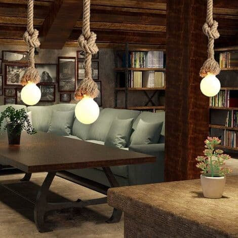 Hamptov lysekrone industriel loftslampe Edison E27 base (enkelt hoved 1 meter, uden pære)