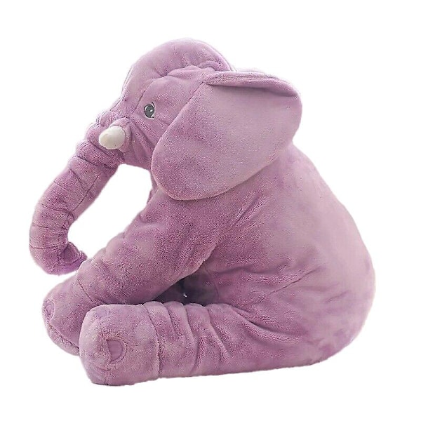 Stor Mjuk Söta Kudde Plysch Fylld Elefant Djur Leksak Barnpresent 16&quot; & 24&quot; Purple 40cm