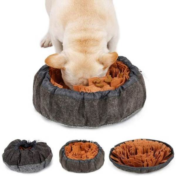 Solid Hund Gravemat Snuffle Mat Kat Vaskbar Multifunktionel Foldbar Hundebolle Legetøj Hundetræningsmat Hundespil Brun