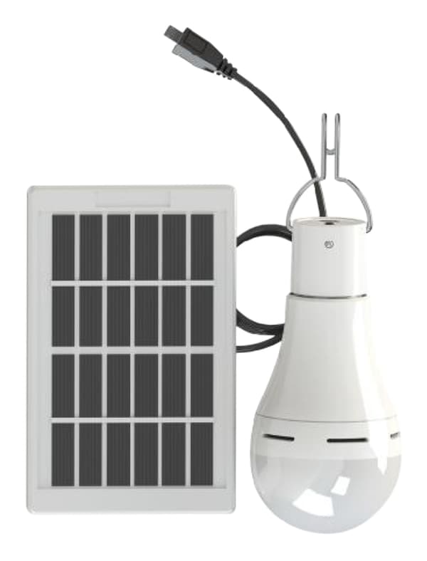 (BLS-60-20D 7W pære + solpanel = fuldt sæt (smart switch, køligt hvidt lys) LED-lys, til udendørs, have, gård