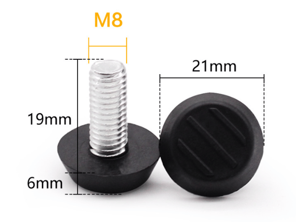 10 stk. M8 Nivelleringsfødder 21*19mm Lille Størrelse Justerbar Tråd