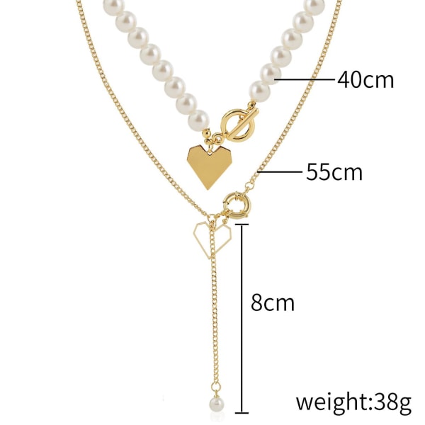 Halsband Double Layer Heartchoker Modesmycken B1692 N2104-11