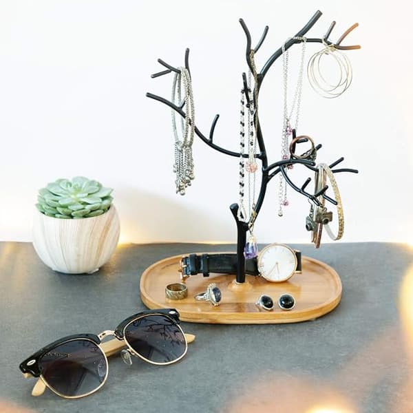 Træ Smykke Display Stativ - Design Smykkeholder Opbevaring