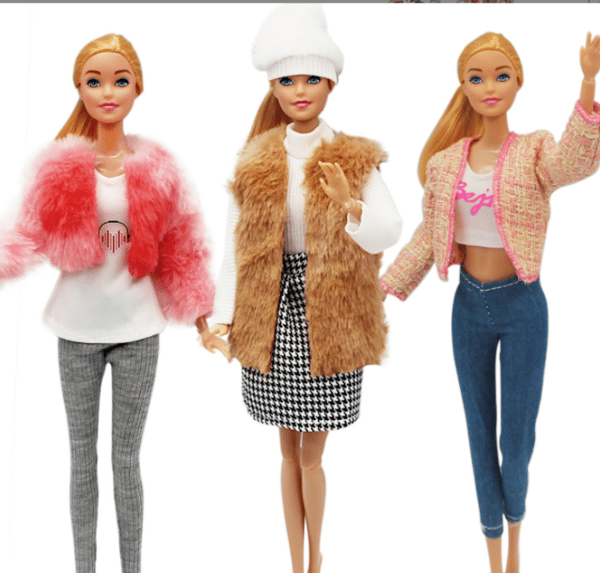 10 Delar 30cm Barbie Docka Kläder Tröja Kappa Hatt Kostym