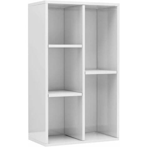 Bogreol/skænk Højglans hvid 50x25x80 cm Spånplade