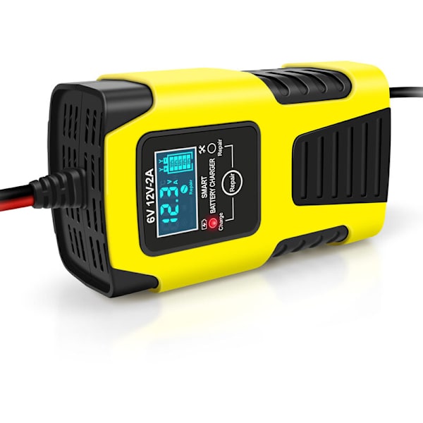 6V 12V lader, motorsykkel, batteri, blybatteri veivaksel, flerbruksreparasjon, full intelligens (EU-europeiske forskrifter)