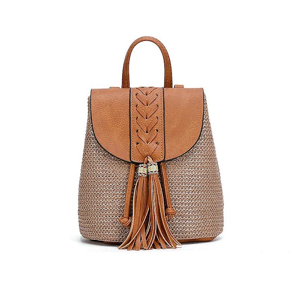 Små Halm Bucket Väskor För Kvinnor Sommar Crossbody Väskor Dam Reseväskor Och Handväskor Kvinnlig Axel Enkel Väska A916-80 Brown