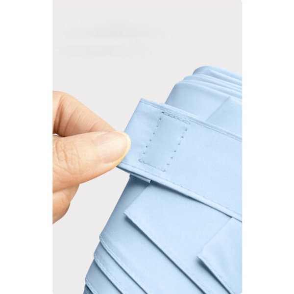 5 Rib Foldbar Rejse Paraply Skygge Solbeskyttelse Kompakt Quicksand Mini Paraply Hvid