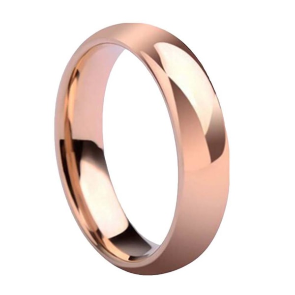 Mote Unisex Finpussing Kuppel Rustfritt Stål Finger Ring Bryllup Smykker Rose Gold US 7