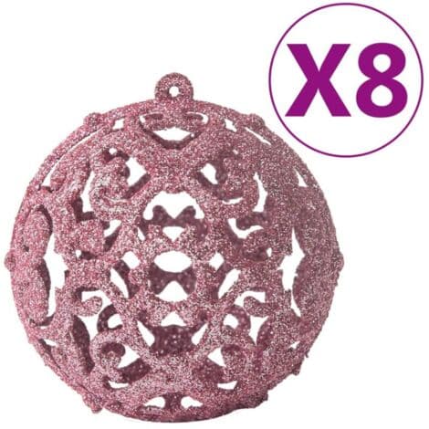 Set med 100 rosa julgranskulor - Rosa