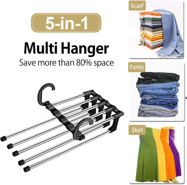 3-pack Stretchable Byxhängare, 3 platsbesparande galgar