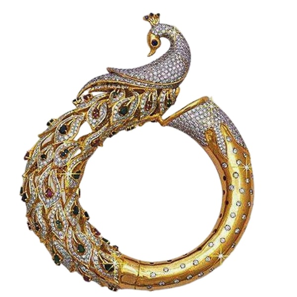 Kvinner Stilig Peacock Fake Gem Innlagt Hollow Out Ring Engasjement Smykker Gift US 6