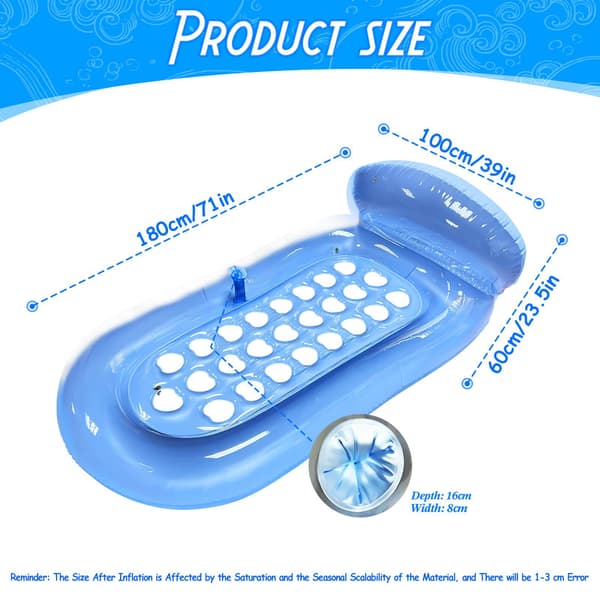 Oppustelig Pool Float Lounger, Pool Raft Lounger Float med