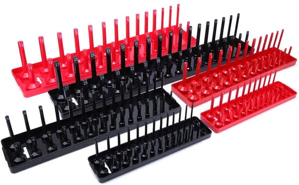 6-pack Metric/Tum Socket Hållare Multifunktionell Plast Socket Organizer Socket Hållare Organisatör Socket Förvaringshållare Fack,