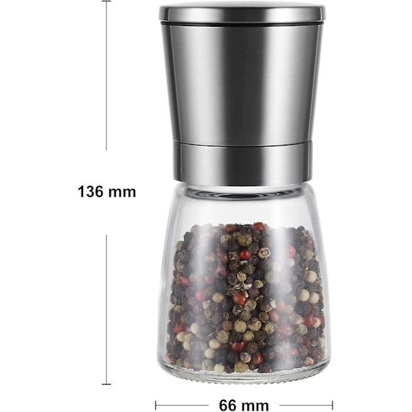 Salt- och pepparkvarnset i premiumkvalitet med justerbar grovlek, grov- och finmalda salt- och pepparkvarnar för hemmet eller köket