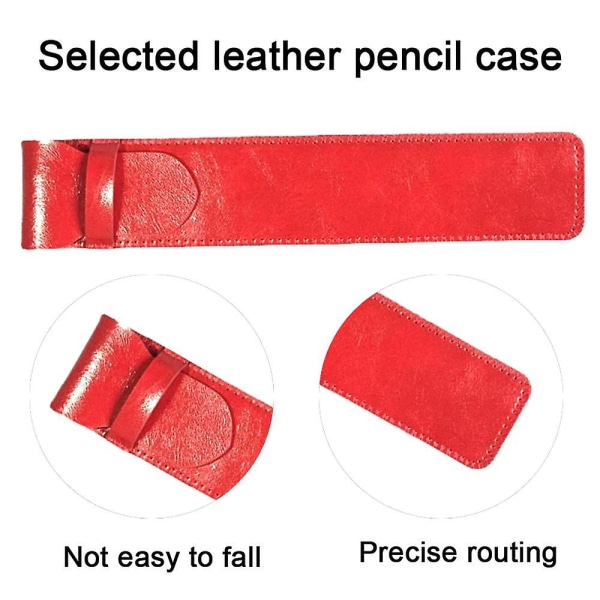 Læder Pen Etui Enkelt Pen Etui Beskyttende Etui Penæske Læder Etui Red