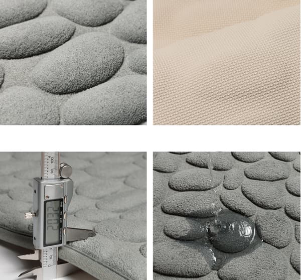 Pebble Waffle Gulvmatter, Bad Entré Antiskli Absorberende Gulvmatter (Marineblå, 40*60CM),