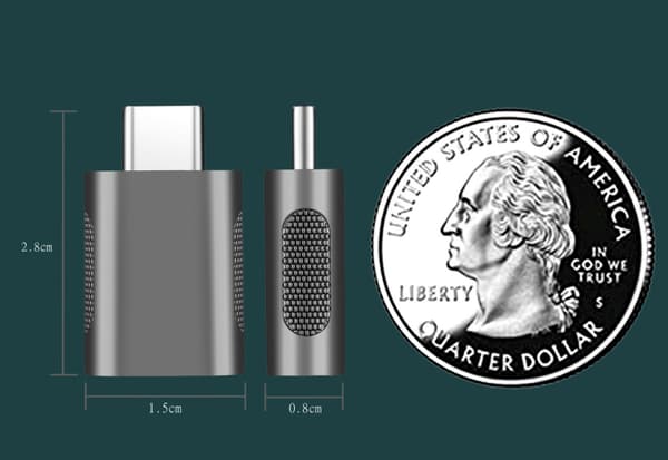 Type-C–USB3.0-naarasadapteri, USB2.0–USB-C-matkapuhelinadapteri, adapteri ((sinkkiseos) C-uros–USB3.0-naaras (hopea))