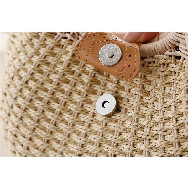 Sommer Strand Halm Taske Til Kvinder Lille Crossbody Top Håndtag Skulder Håndtaske Mini Håndvævet Rattan Clutch Pung A916-1122 Brown 2
