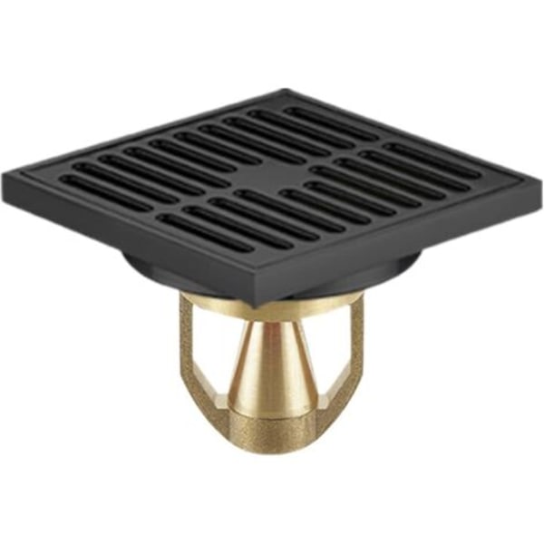 Bathroom Magnetic Levitation Shower Room All Copper Floor Drain Anti-Clog and Deodorizer (Black)