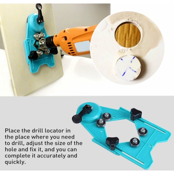 Tile punch locator Adjustable size opening (tile punch locator),