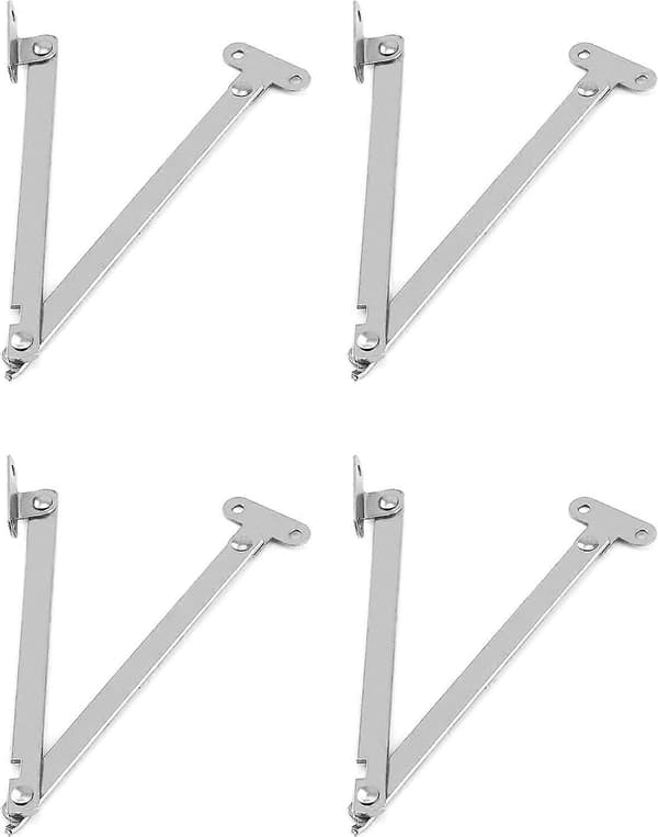 Stödgångjärn, skåpluckstöd, för skåpstöd, köksskåp väggfällbart bord (silver)