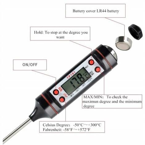Flydende BBQ Sonden Termometer, Elektronisk Digital Køkken Madlavnings Termometer, Sort (-50℃～300℃)