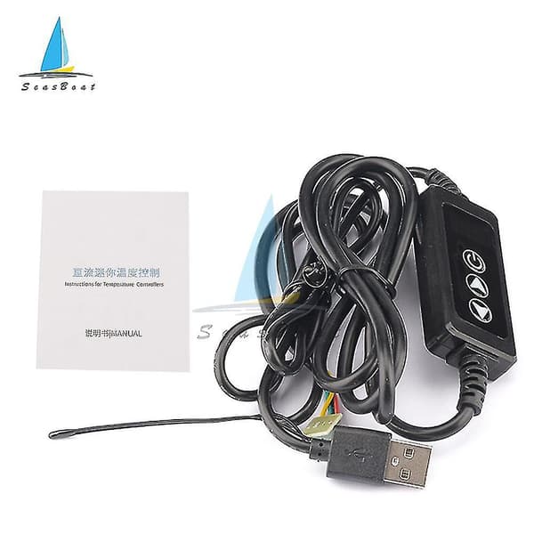USB Mini Termostatbrytare LED Digital Styrning Temperaturregulator Termometer Termoregulator DC 5-24V 12V