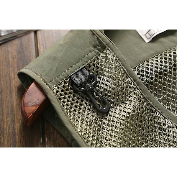 Kesä Ulkoilma Miesten Ja Naisten Mesh Cargo Liivi Monitaskullinen Toiminnallinen Valokuvausliivi Kalastus Hevosen Kiinnitysliivi Ohut Military green L