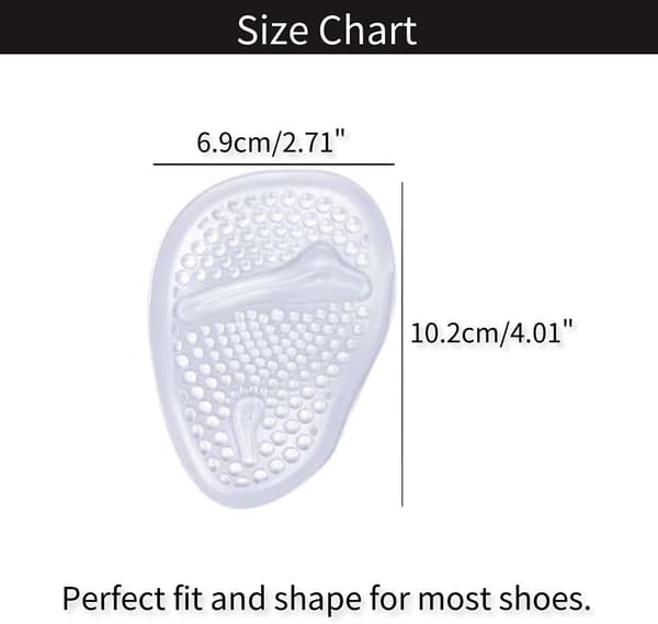 2 Par (transparenta) Framfotskuddar, Halv Innersula Plantar Pad,