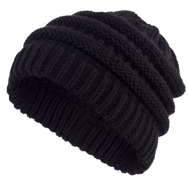 Slouchy huer til kvinder, varme, oversized strikkede vinterhatte til