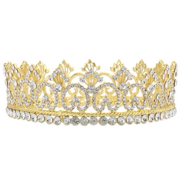 Rhinestone Alloy Krone Tiara Pageant Unisex Krone Bar Show Tilbehør