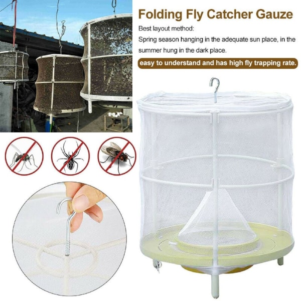 Den effektiva fällan av utomhusflugfångarburnätet är flugor och myggor