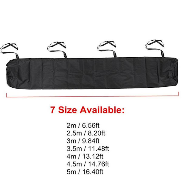 250 cm svart utomhusmarkis, rullgardin