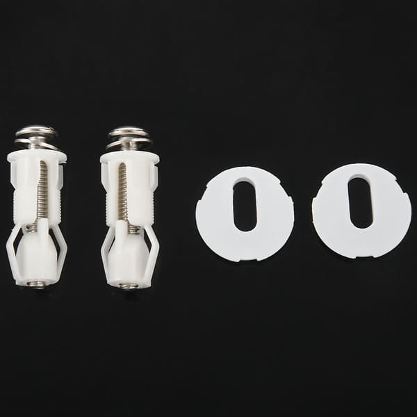 Toalettsits Gångjärn Skruvar WC Hål Fixering Enkel Installation 2 Pack Vit