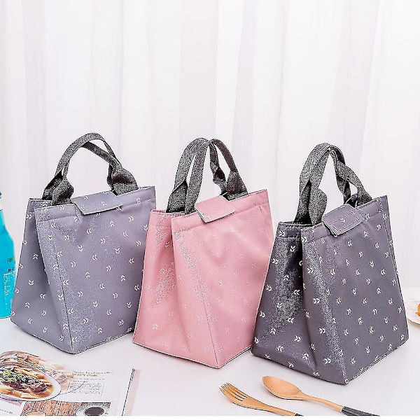 Ny Bärbar Lunchväska Liten Löv Isoleringspackage Familjepicknick Kylväska Canvas Handväska
