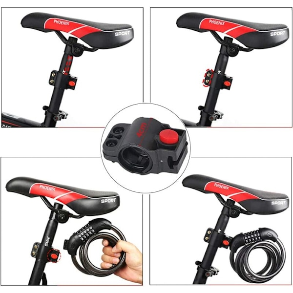 Cykellås Cykellås, 1800*12MM Kabellås til Cykel Scooter Motorcykler Cykel med 5-cifret Smart Kode, Cykellås Myre
