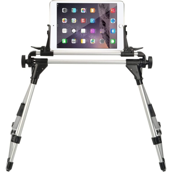 Bordsstativ för säng, justerbar hopfällbar tabletthållare för iPad iPhone Phone Tablet Kindle (svart)