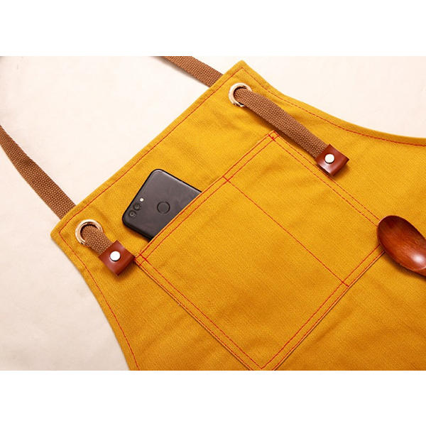 Denim-esili, kotibarista, ravintola, kukkakauppa, parturi, työvaatteet, koko (keltainen, 75 cm)