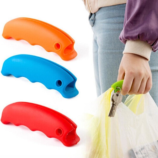 Trong Silikonhåndtag Bærer 4 stk. Plastikposeholder Bærer Stærk Silikonhåndtag Bærer til Indkøbsposer Affaldsposer Red