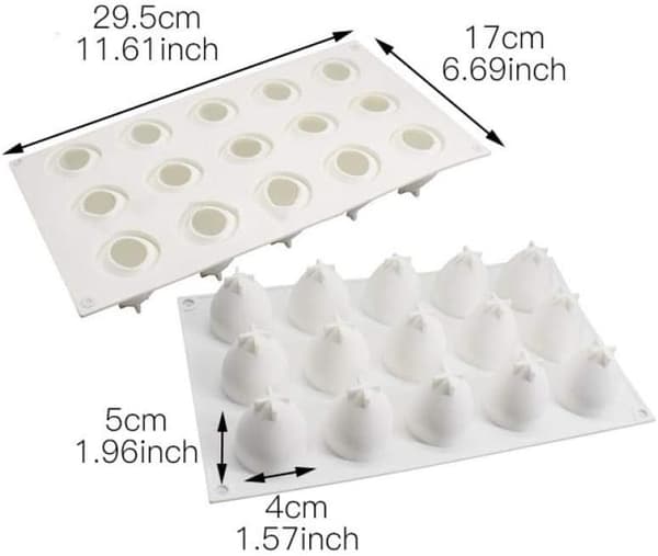 1 st 15 håligheter silikon bakform Mousse tårtform