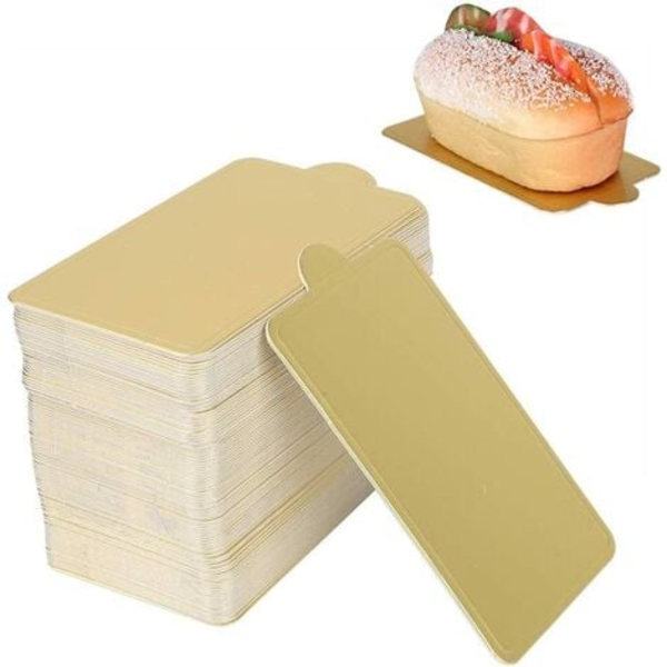 100-pack rektangulära guldpergamentkakformar för cupcakes, bröllopsefterrätter multipack (L)
