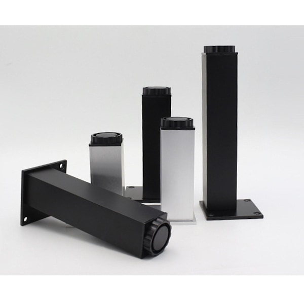 Justerbare Møbelben Højre Vinkel Støtte Sofa Ben Møbel Hardware Black 80mm