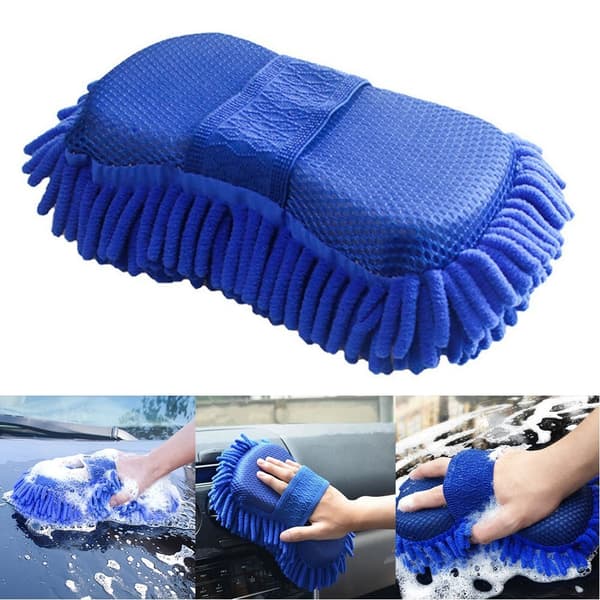 Bil Mikrofiber Chenille Auto Vask Svamp Pleje Vaskebørste Pude