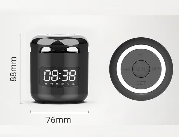 Trådløs bluetooth urhøjttaler, mini bærbar udendørs vækkeurhøjttaler (blå)