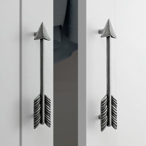 Pieces Cupid's Arrow Greb Børstet Nem Skabsdørsgreb Møbler Enkelt Hul Solid Legering Holdbar, til Skuffer, Skab