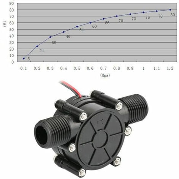 Hydroelektriskt vattenflödespump DIY-generator, 12V